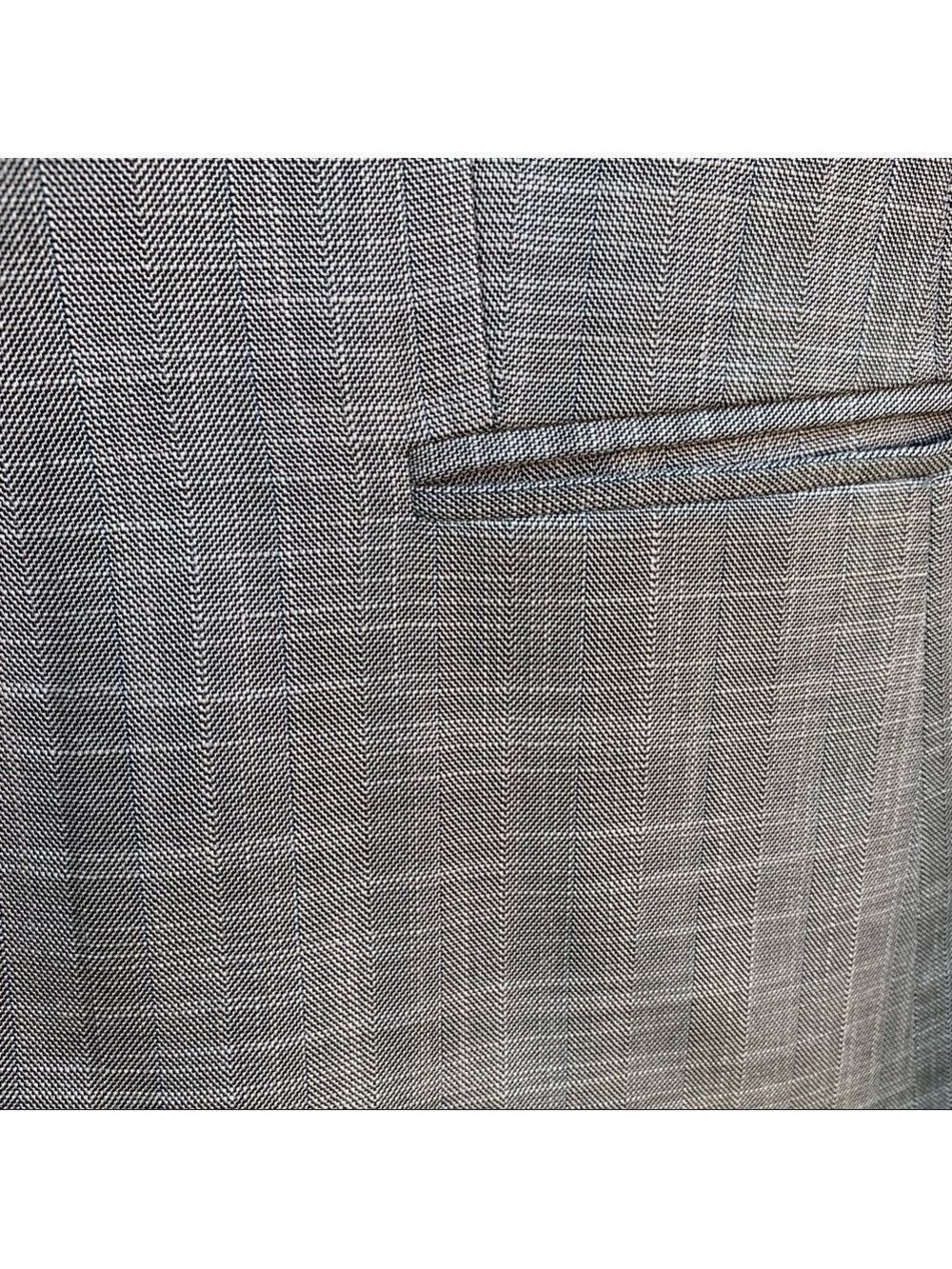 ANTONIO MELANI gray plaid blazer jacket lightweight spring summer neutral fall - Picture 5 of 11